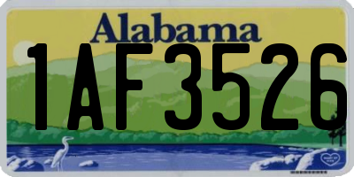 AL license plate 1AF3526
