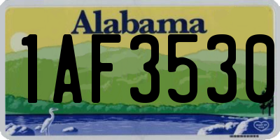 AL license plate 1AF3530