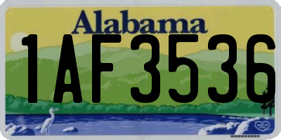 AL license plate 1AF3536