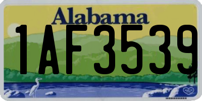 AL license plate 1AF3539