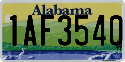 AL license plate 1AF3540