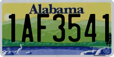 AL license plate 1AF3541