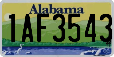 AL license plate 1AF3543