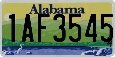 AL license plate 1AF3545