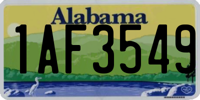 AL license plate 1AF3549