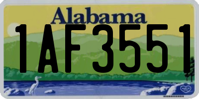 AL license plate 1AF3551