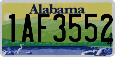 AL license plate 1AF3552