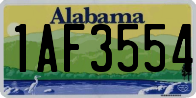 AL license plate 1AF3554