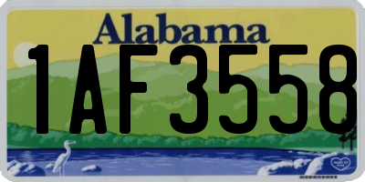 AL license plate 1AF3558