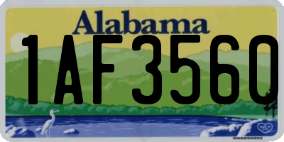 AL license plate 1AF3560