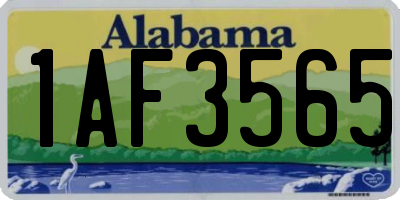 AL license plate 1AF3565