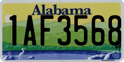 AL license plate 1AF3568