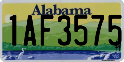 AL license plate 1AF3575