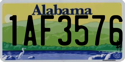 AL license plate 1AF3576