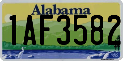 AL license plate 1AF3582