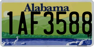 AL license plate 1AF3588