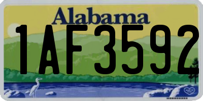 AL license plate 1AF3592