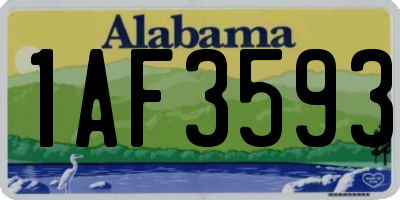 AL license plate 1AF3593