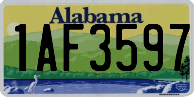 AL license plate 1AF3597