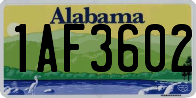 AL license plate 1AF3602