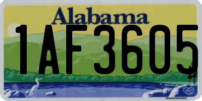 AL license plate 1AF3605
