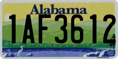 AL license plate 1AF3612