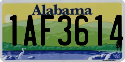 AL license plate 1AF3614