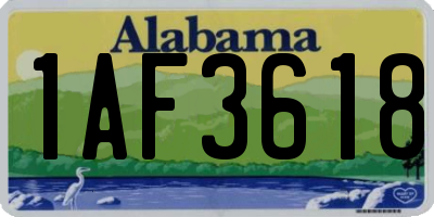 AL license plate 1AF3618