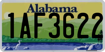 AL license plate 1AF3622