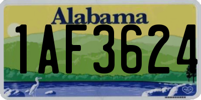 AL license plate 1AF3624