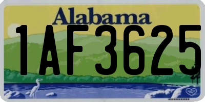 AL license plate 1AF3625