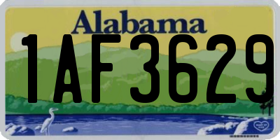 AL license plate 1AF3629