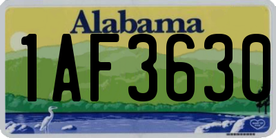 AL license plate 1AF3630