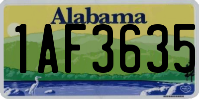 AL license plate 1AF3635