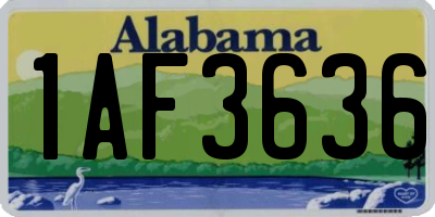 AL license plate 1AF3636
