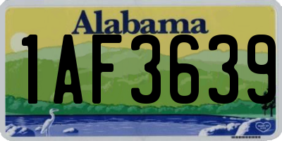 AL license plate 1AF3639