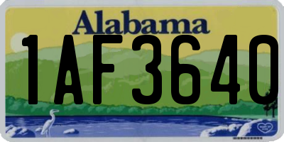 AL license plate 1AF3640