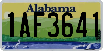 AL license plate 1AF3641