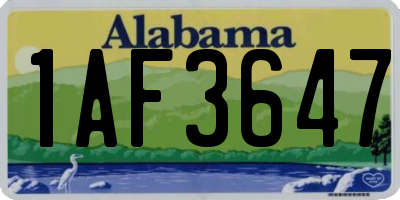 AL license plate 1AF3647