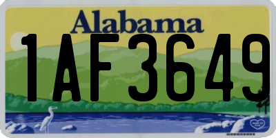 AL license plate 1AF3649