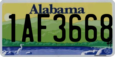 AL license plate 1AF3668