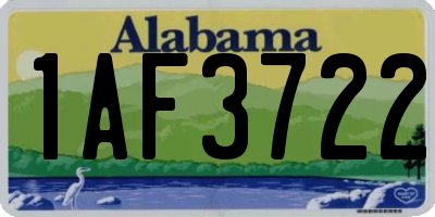 AL license plate 1AF3722