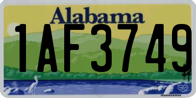 AL license plate 1AF3749
