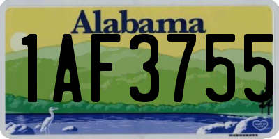AL license plate 1AF3755
