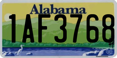 AL license plate 1AF3768