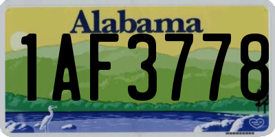 AL license plate 1AF3778