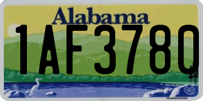 AL license plate 1AF3780
