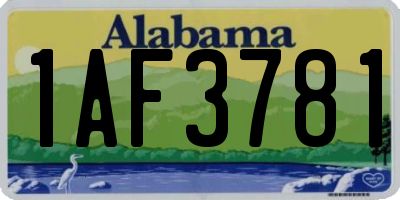 AL license plate 1AF3781