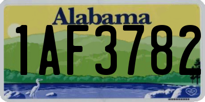 AL license plate 1AF3782