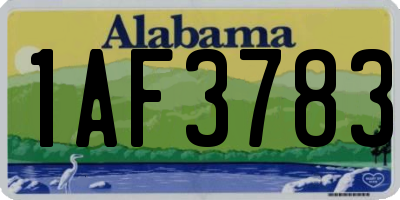 AL license plate 1AF3783
